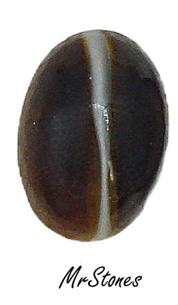 18x13mm (2195) Brown Horn Center White Strip Oval Cabochon