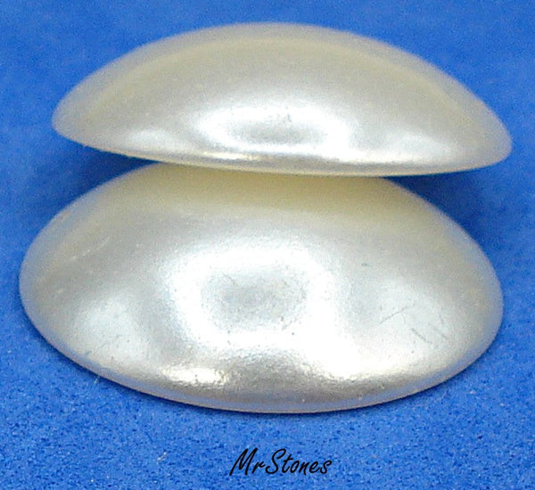 20mm Light Creme Lower Dome Round Imitation Pearl Cabochon Acrylic