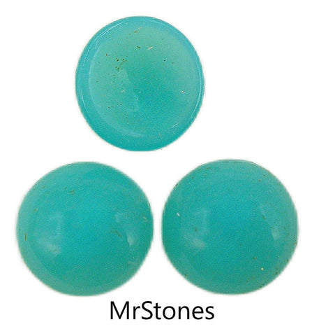 9mm (2194) Mint Green Chrysophase Round Cabochon West Germany