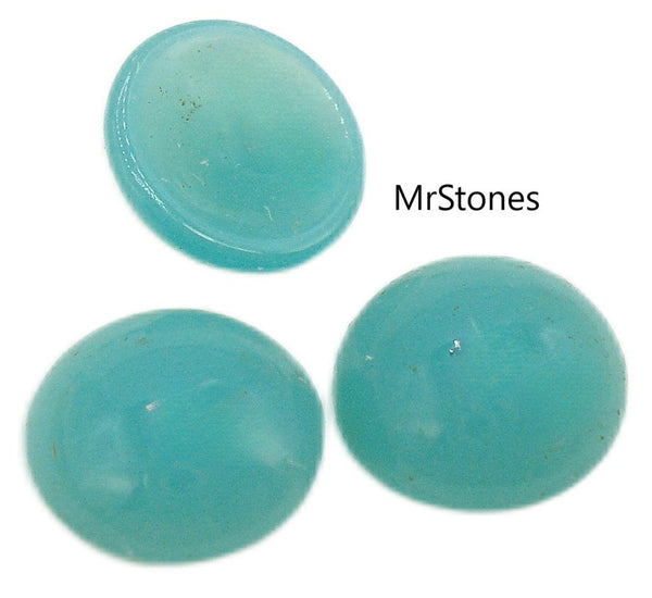 9mm (2194) Mint Green Chrysophase Round Cabochon West Germany