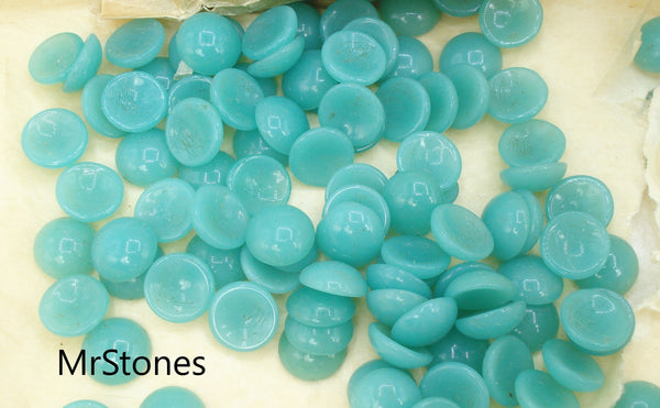 9mm (2194) Mint Green Chrysophase Round Cabochon West Germany