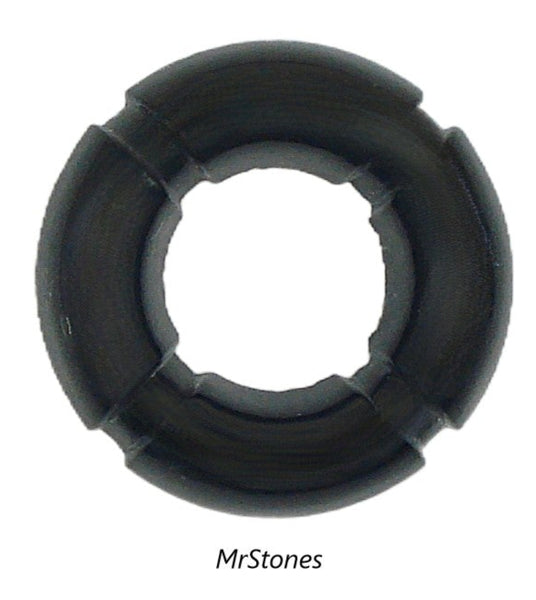 30mm (2468) Jet Black Round Cabochon Life Preserver Ring Shape West Germany