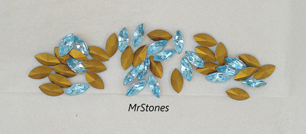 10x5mm (4200) Light Aqua Blue Marine Marquise Navette Swarovski