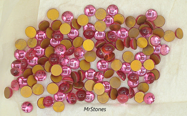 7mm (2194) Rose Pink Czech Round Cabochon