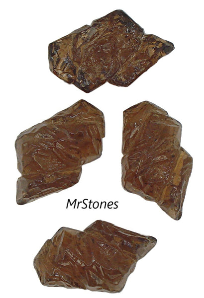 36x21mm Smoked Topaz Lava Nugget Mountain Range Flat Back