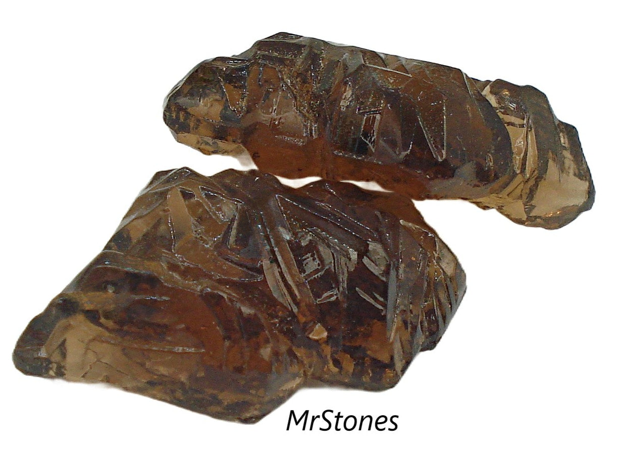 36x21mm Smoked Topaz Lava Nugget Mountain Range Flat Back