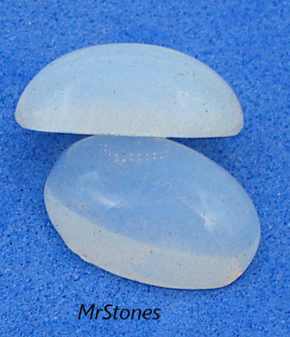 12x8mm (2195) White Opal Unfoiled Oval Glass Cabochon
