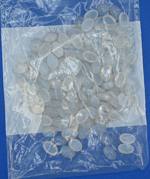 12x8mm (2195) White Opal Unfoiled Oval Glass Cabochon