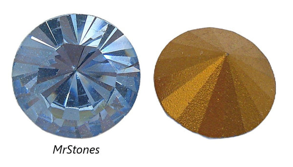 14.2mm (1102) (60ss) Light Sapphire Blue Large Table Round Chaton