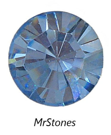 14.2mm (1102) (60ss) Light Sapphire Blue Large Table Round Chaton