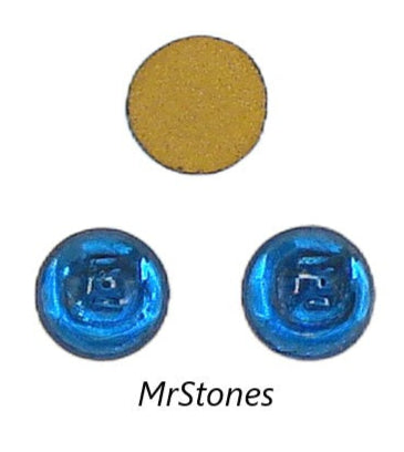 7mm (2194) Capri Blue Round Cabochon Czech