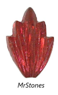 14x9mm (LEAF) Raspberry Color Flat Back Leaf Gold Foiled West Germany
