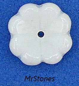11mm (BEAD) Chalk White Opaque Glass Flower Center Hole