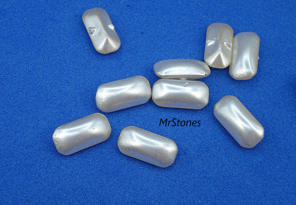 10x5mm (14ICO) Light Creme Pearl Cushion Octagon Buff Top Doublet with Sew on Hole