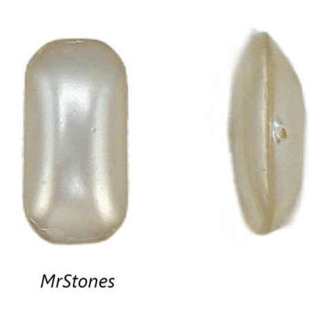 10x5mm (14ICO) Light Creme Pearl Cushion Octagon Buff Top Doublet with Sew on Hole