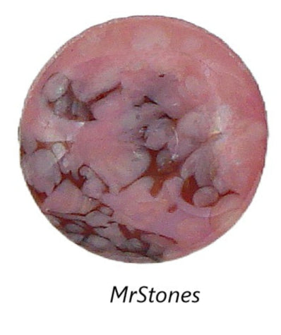 14mm (3189) (60ss) Opaque Pink Matrix Round Buff Top Doublet West Germany