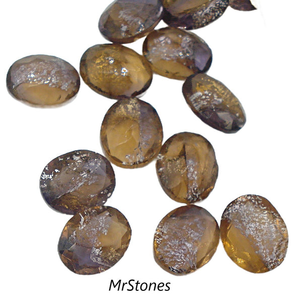 9x7.5mm (4130/2) TTC Smoked Topaz Purple Foil Inside Oval Shape Unfoiled