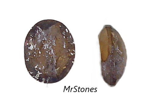 9x7.5mm (4130/2) TTC Smoked Topaz Purple Foil Inside Oval Shape Unfoiled