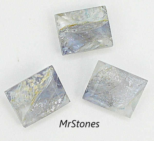 10x8mm (4510/2) TTC Blue Silver Foiled Cushion Shape Step Cut Unfoiled (9.5x7.5mm)