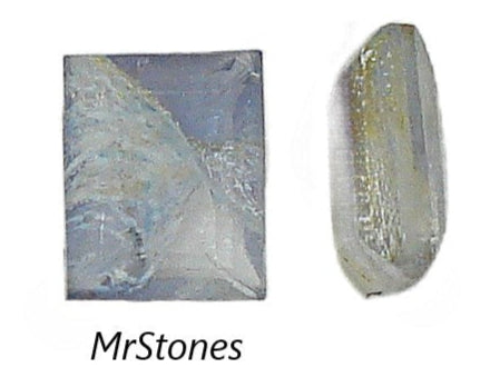 10x8mm (4510/2) TTC Blue Silver Foiled Cushion Shape Step Cut Unfoiled (9.5x7.5mm)