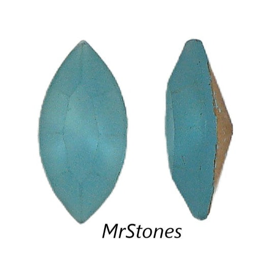 15x7mm (4200/2) Old Czech Aqua Frosted Matte Marquise Navette