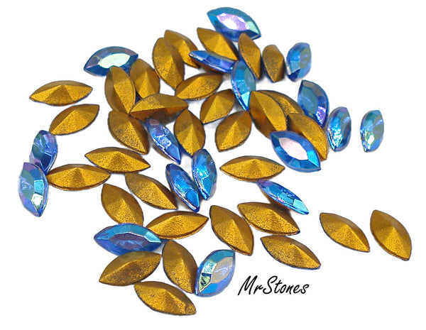 8x4mm (4200/2) TTC Sapphire AB Blue Marquise Navette
