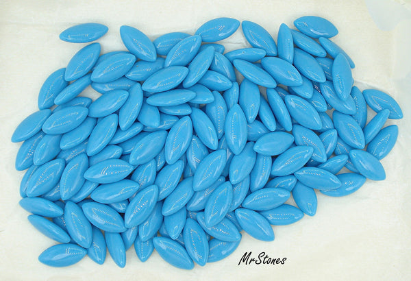 15x7mm (3175) Dark Turquoise Blue Low Dome Marquise Navette Cabochon