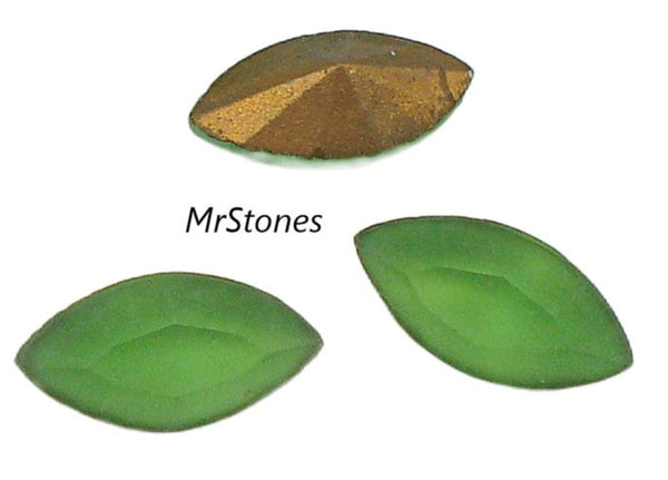10x5mm (4200/2) Peridot Frosted Matte Marquise Navette