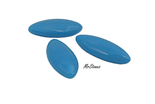 15x7mm (3175) Dark Turquoise Blue Low Dome Marquise Navette Cabochon