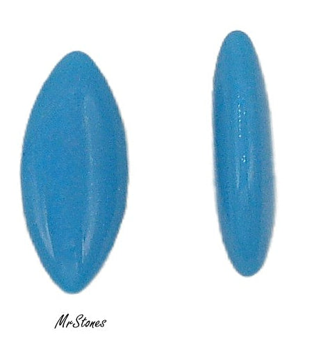 15x7mm (3175) Dark Turquoise Blue Low Dome Marquise Navette Cabochon
