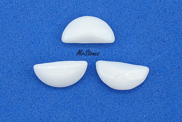 12x6mm (4728/2) Chalk White Buff Top Doublet Half Moon