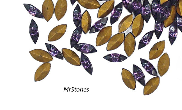 6x3mm (4200/2) TTC Amethyst Purple Marquise Navette France Demi-Fin