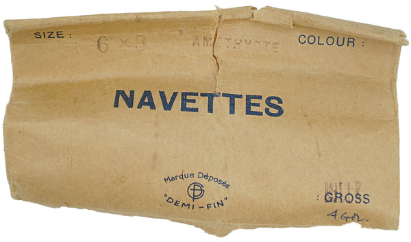 6x3mm (4200/2) TTC Amethyst Purple Marquise Navette France Demi-Fin