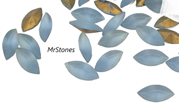 15x7mm (4200/2) Light Sapphire Blue Frost Matte Marquise Navette