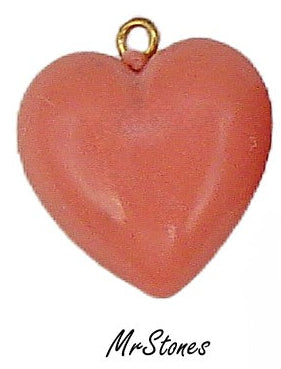 11mm Heart Coral Color Dangle 5.8mm Thick