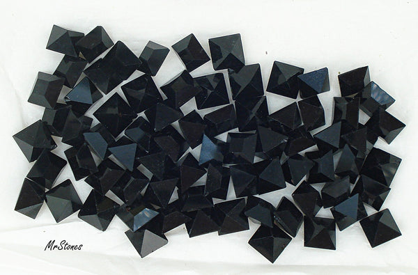7mm (4400) Jet Black Unfoiled Swarovski Square