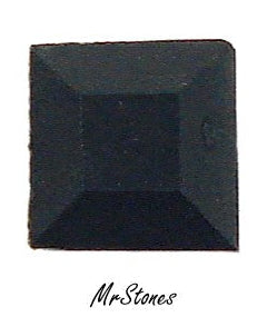 7mm (4400) Jet Black Unfoiled Swarovski Square