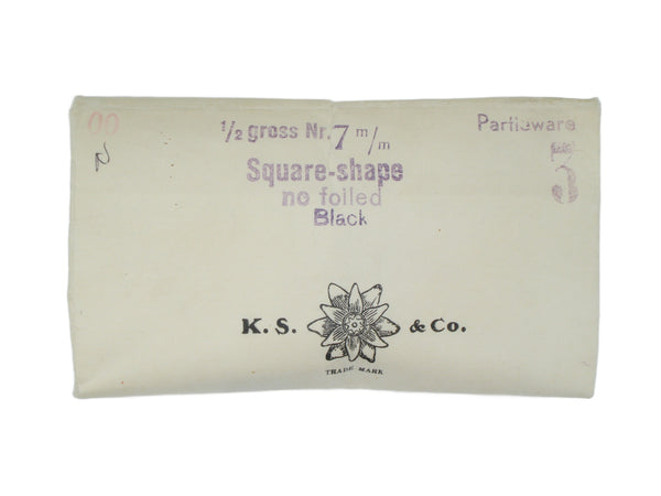 7mm (4400) Jet Black Unfoiled Swarovski Square