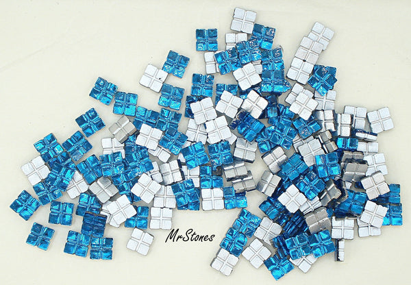 5mm (2400) Capri Blue 4 Square Flatback Swarovski Art. 477