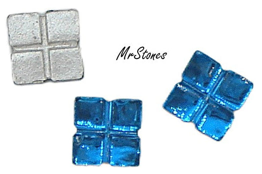 5mm (2400) Capri Blue 4 Square Flatback Swarovski Art. 477