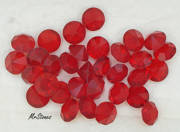 10.7mm (1100) (47ss) Light Siam Red Unfoiled Round Chaton Swarovski DS Co.