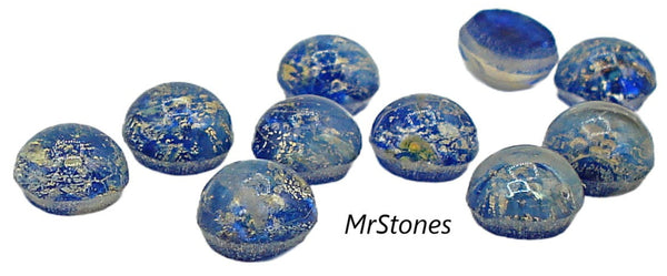 6mm (1684) Blue Golden Opal Round Glass Cabochon