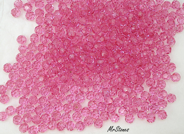 4mm (5080) Rose Pink Half Drilled One Hole Swarovski Bead