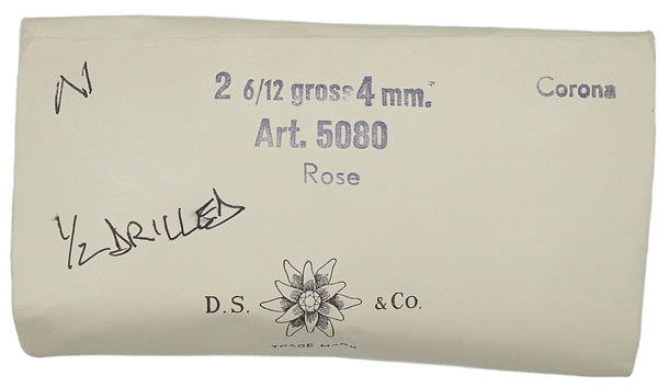 4mm (5080) Rose Pink Half Drilled One Hole Swarovski Bead