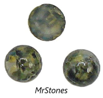 5.5mm (2194) Mottled Green Round Cabochon 1pc or 5pcs