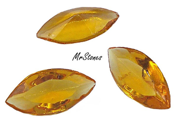 10x5mm (4200/2) TTC Maderia Topaz Unfoiled Marquise Navettes W. Germany