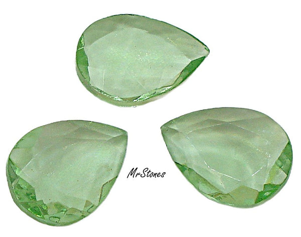 18x13mm (4320/2) TTC Light Peridot Green Unfoiled Pear Pendeloque West Germany