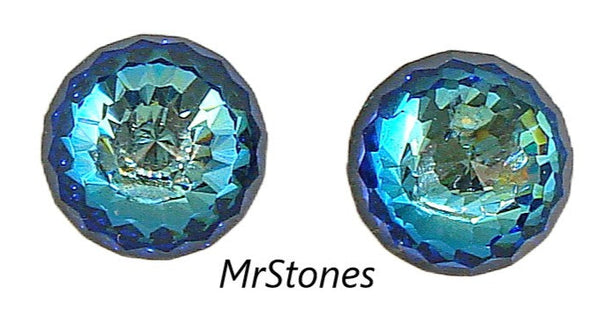 16mm (2032) Bermuda Blue Flat Back Fully Faceted Swarovski Special
