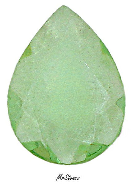 18x13mm (4320/2) TTC Light Peridot Green Unfoiled Pear Pendeloque West Germany