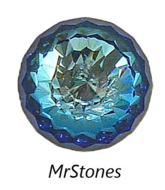 16mm (2032) Bermuda Blue Flat Back Fully Faceted Swarovski Special